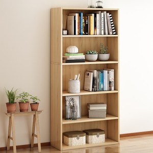 书柜分层架简易书架防尘木质落地式书柜窗台上的立式置书架储物架