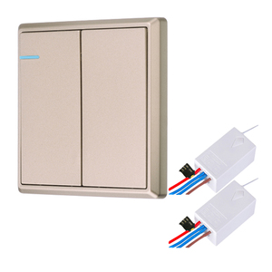 格纳无线双开单控l 无需布线 双联二拖二电灯遥控开关 家用智