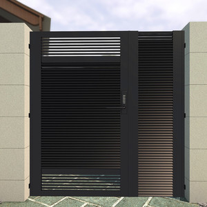 户外防锈百叶锌钢栅栏门铁艺别墅庭院大门农村防盗门花园小门定制