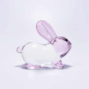 玻璃生肖兔子可爱生日礼物水晶动物小号摆件创意手工琉璃车载饰品