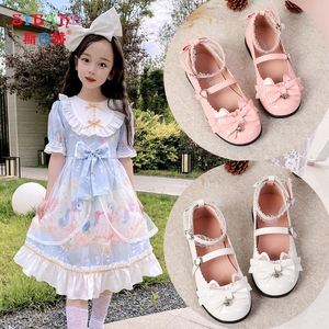 小皮鞋女配裙子温柔女童2021洛丽塔小女孩单鞋英伦风学生校园演出