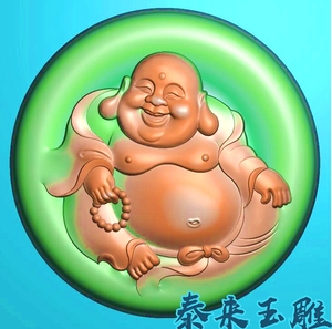 精雕图jdp灰度图a73白玉浮雕图圆笑弥勒佛弥勒佛公 大肚笑佛圆牌