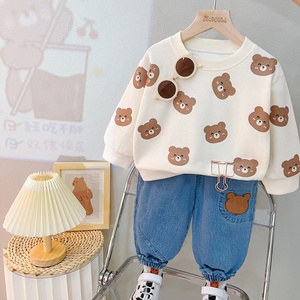 婴儿衣服秋季韩版卡通长袖卫衣可爱套装1一2周岁男童女宝宝春秋装