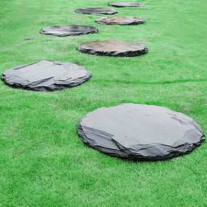 菜地踏脚石花园铺路石地面走边做旧家用冰裂纹别墅石铺地防滑板材