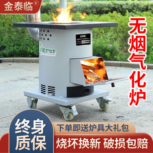 新型柴火灶烧木柴煤铸铁柴火炉家用农村取暖炉移动室内烧柴气化炉
