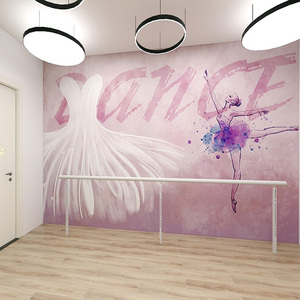 创意芭蕾舞蹈教室墙纸涂鸦艺术工作室学校前台婚庆公司背景墙壁纸