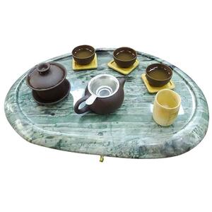 华安九龙璧玉石茶盘天奇抛光打磨雕刻长方形椭圆坚硬家用小茶盘.