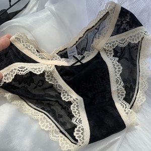 女士内裤女纯棉底裤100%全棉裆少女生三角裤夏季性感小内内高端