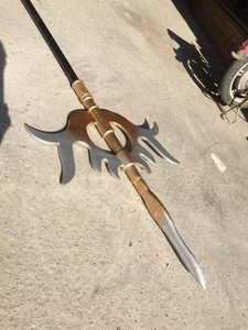 000人付款淘宝1:6古代兵器武器模型宇文成都凤翅镏金镋鎏金镗少林龙须