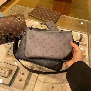 【诚意拍】lv 路易威登男包trio三合一黑武士帆布邮差单肩斜跨包