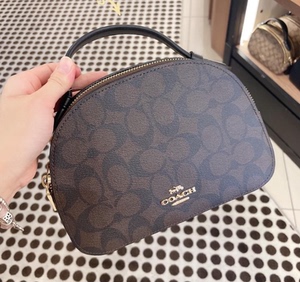 美国代购coach/蔻驰女包馒头包serena双拉链新款盒子手提包小圆包