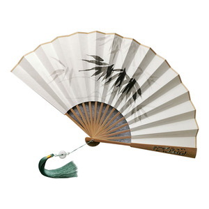 中国风男士手绘10宣纸折扇可题字渣反沈清秋周边cos明制汉服搭配