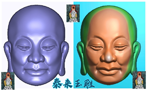 六祖慧能大师头像和尚头像精雕图浮雕玉雕灰度图JDPBMP电脑雕刻图