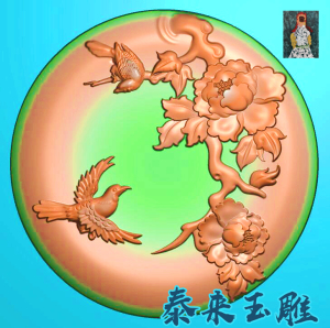 电脑雕刻精雕图牡丹花