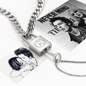 南京锁项链r锁sid锁英国嘻哈摇滚nana同本城款莲朋克风可开锁情侣