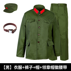 高档65c式军套装六五式军装的确良士男服老式装兵干部帽服子奢华