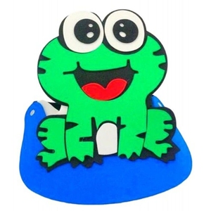 青蛙写诗教具头饰荷花叶小蝌蚪水滴儿童表演道具头套帽子动物面具