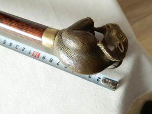 [新叁](752)蛇纹木蛇桑木满花纹文明棍拐杖拐棍纯铜把手洋洋得