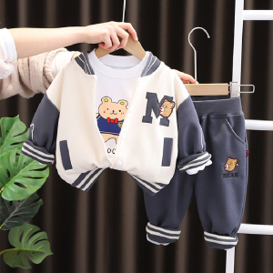 婴儿衣服春秋季韩版外套棒球服套装分体一周岁小男孩宝宝幼儿秋装