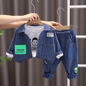 婴儿衣服秋季小童装儿童牛仔外套分体套装1一3岁男宝宝小孩子秋装