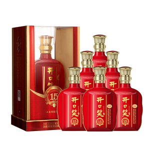 【酒厂自营】开口笑酒陈酿15大喜版浓香型50.8度白酒盒装500ml*6