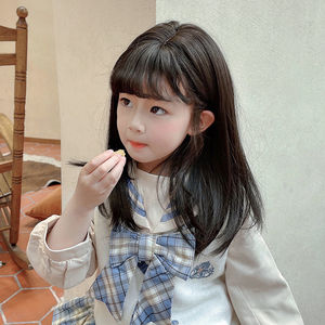 儿童假发女中长发女可爱长卷发婴童波波头小孩短发仿真头皮全头套