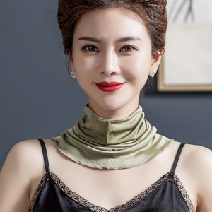 桑蚕丝护颈脖套夏天假领百搭夏季防晒围脖女套头真丝围勃女春秋薄