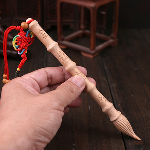 桃木文昌笔文昌塔钥匙扣项链吊坠木雕考生男女饰品礼物古典