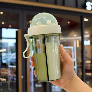 抖音网红水杯女一杯双饮两用双吸管杯子便携夏天创意韩版可爱学生