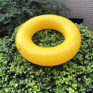 三亚旅拍纯色充气游泳圈夏季创意f黄色救生圈影楼婚纱摄影道具