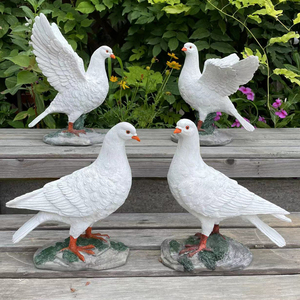 庭院仿真鸽子摆件房顶白鸽模型户外花园景观小品草坪装饰假鸟摆设