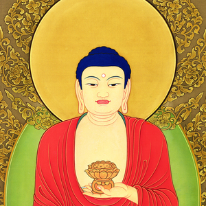 网红唐卡佛像阿i弥陀佛图复古书画人物竖真挂轴国画高清微喷仿包