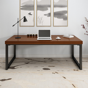 实木书桌家用大板长方形桌子台式电脑办公桌商用老板职员办工作桌