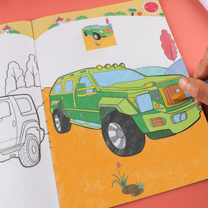 8010人付款淘宝汽车画画本交通工具涂色书幼儿园宝宝工程车绘画册小