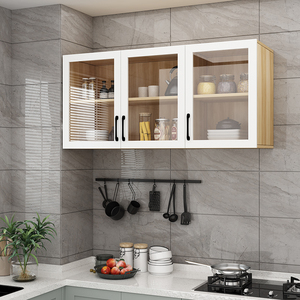 定制透明玻璃厨房橱柜实木吊柜壁柜浴室卧室阳台橱柜壁挂柜墙柜