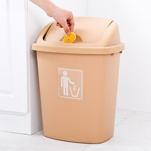 大号垃圾桶家用大容量塑料家用商业加厚厨房教室带盖垃圾筒摇盖式