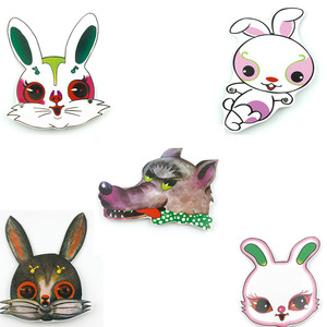 幼儿园表演童话故事头饰 舞台演b出动物装扮道具 小兔子乖乖的头