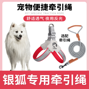 银狐犬专用狗狗胸背带牵引绳中小型犬脖圈背心式遛狗绳宠物项圈