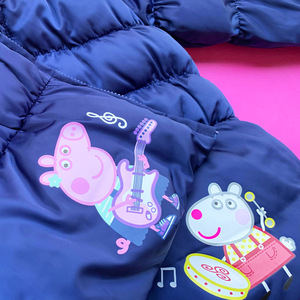 小猪佩奇女童装羽绒服真白鸭绒中厚款新品拉链连帽u保暖外套中长