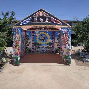 钢架结构灵棚非充气白事灵棚灵堂电子拱门殡葬棚丧事灵棚