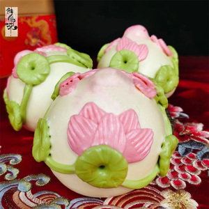 三月三上供贡品莲花馍馍仙寿桃大馒头寺庙烧香拜佛花饽饽初一十五