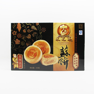 苏州土特产采芝斋苏式糕点营养点心苏饼早餐饼干6只包装盒装210g
