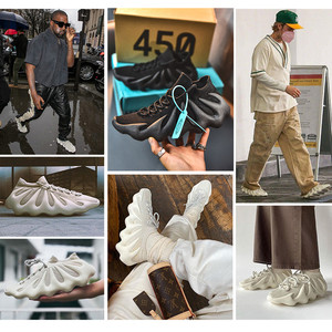 aj男鞋明星侃爷同款低帮火山椰子鞋男夏季透气休闲yeezy450运动鞋