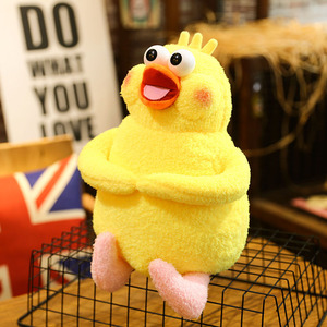 日本docomo网红表情包鹦鹉y兄弟脆皮炸鸡公仔黄小鸡毛绒玩具偶礼
