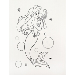 涂涂画画小美人鱼涂色画 3u-6岁儿童填色本女孩幼儿园涂鸦本未装