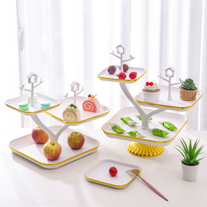 创意多层果盘客厅家用水果托盘茶几摆件放零食干果糖果盘子甜品盘