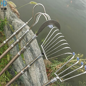 除水草刀耙子捞水草钩三爪打捞拉草爪勾钓鱼搂草神器野钓装备渔具