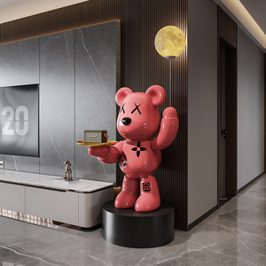 大型网红暴力熊摆件客厅电视柜旁落地家居装饰品高端大气上档次