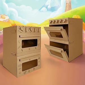 儿童幼儿园手工纸板纸箱diy玩具制作厨房烤箱冰箱男孩女孩过家家