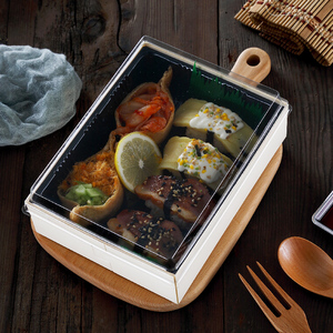 轻食沙拉盒木质一次性打包盒商用快餐盒外卖盒日式刺身寿司包装盒